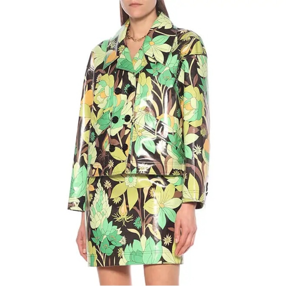 Fendi Double-Breasted Floral-Print Jacket